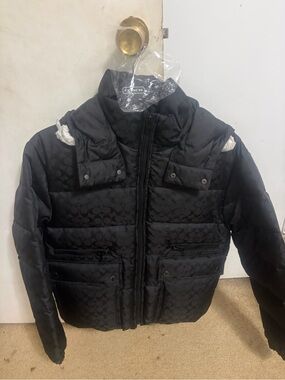 Coach Black Quilted Signature Jacket